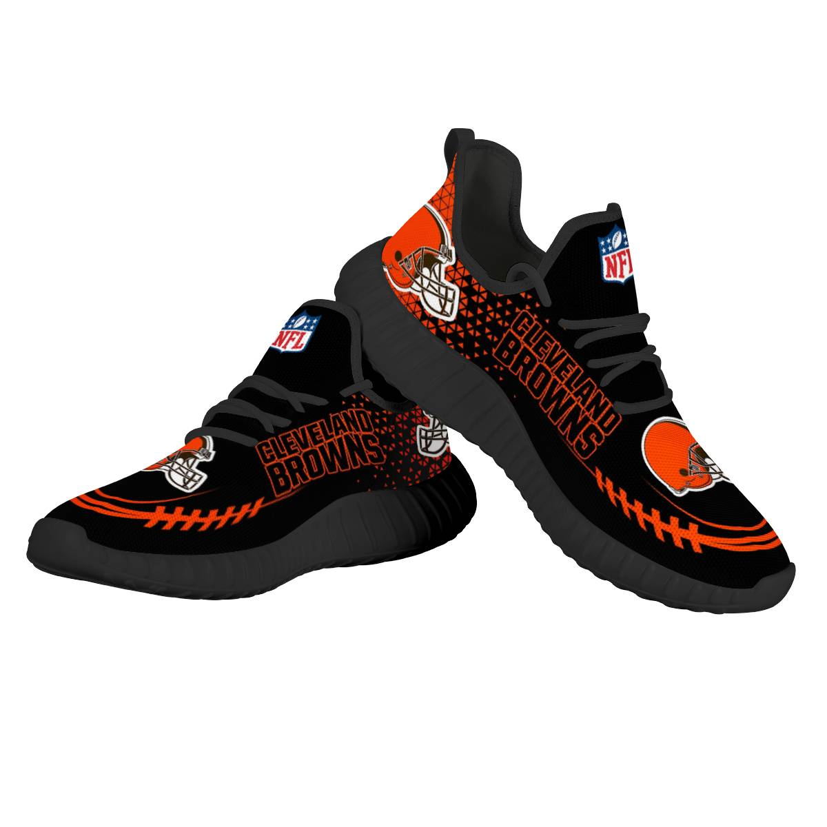 Women's Cleveland Browns Mesh Knit Sneakers/Shoes 009